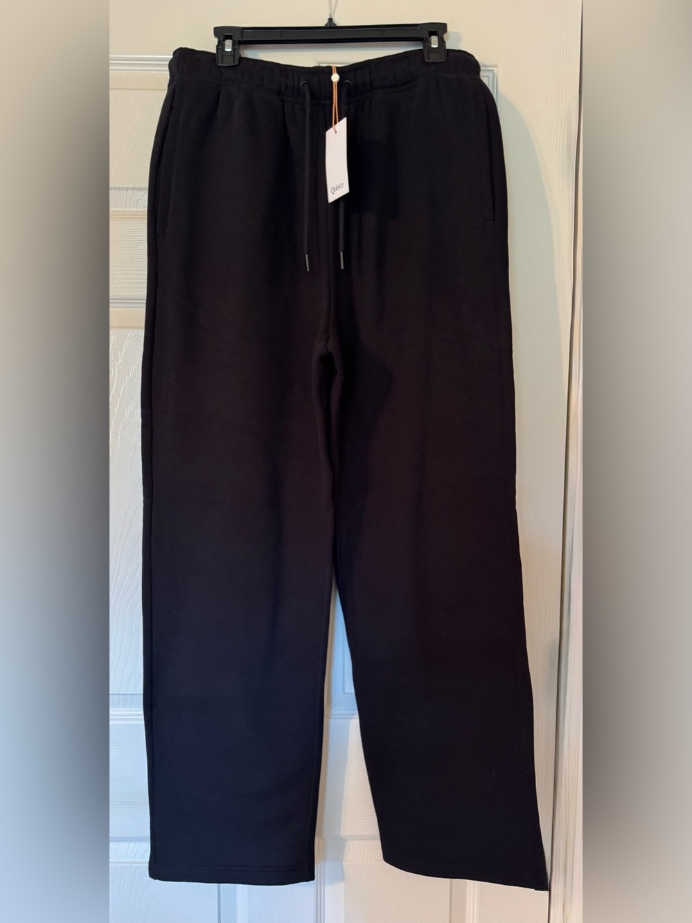 NWT Quince Everyday Fleece Straight Leg Pant in Black Women’s Size Large